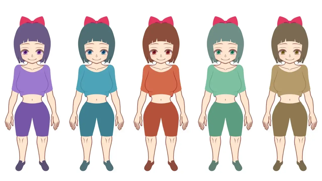 【創作補助】キャラ制作・依頼用に使える着せ替え可能な女性PSD1~3