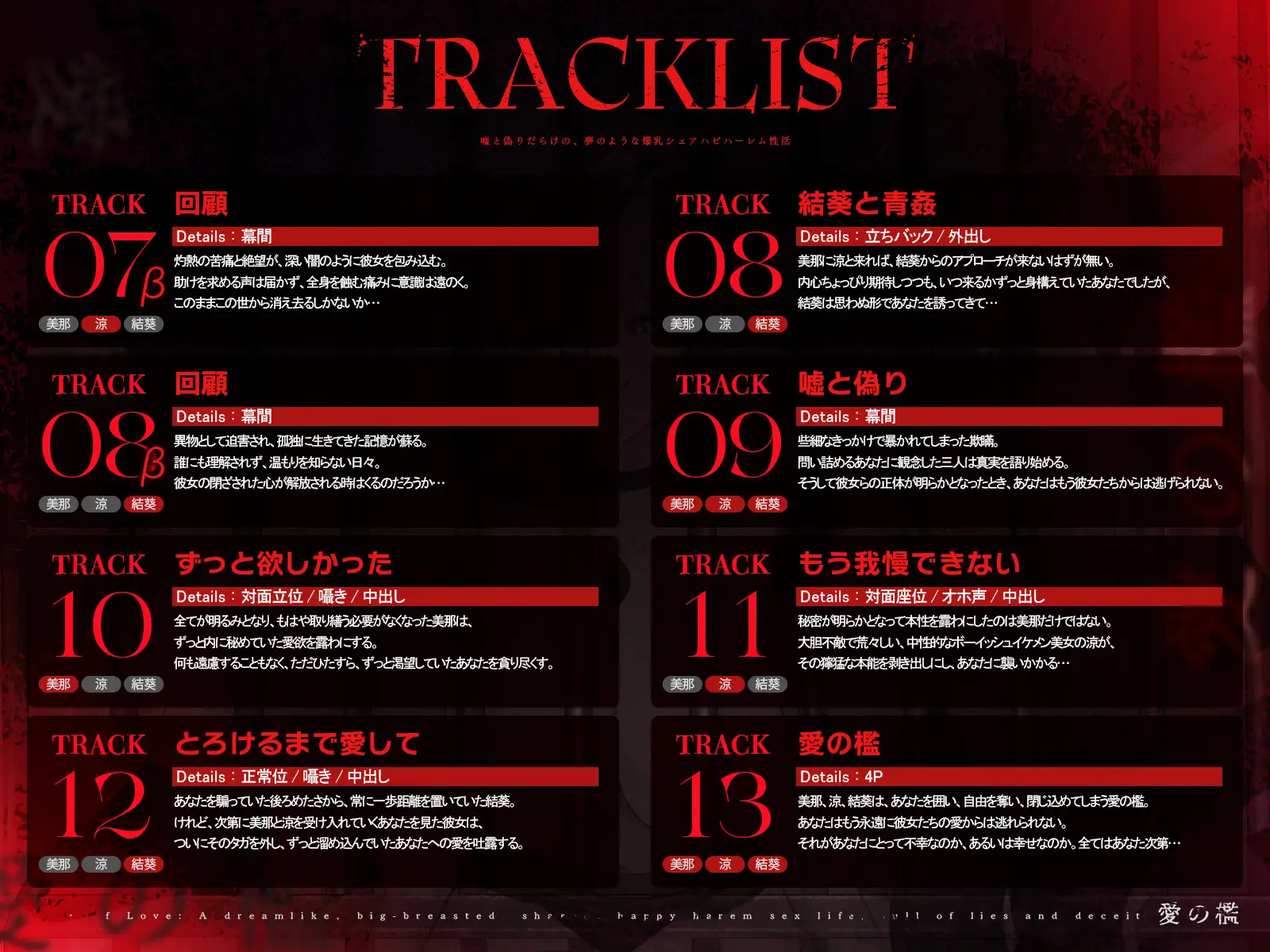 ✨発売開始から14日間は早期購入特典付き✨【✅1周年記念✅ロング作品】愛の檻～嘘と偽りだらけの、夢のような爆乳シェアハピハーレム性活～【KU100収録】