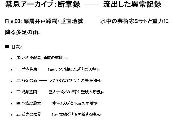 【超高密度・五大蹂躙】禁忌アーカイブ:断章録 ── 1cmの聖域を侵食する多足類と生体変容の全記録