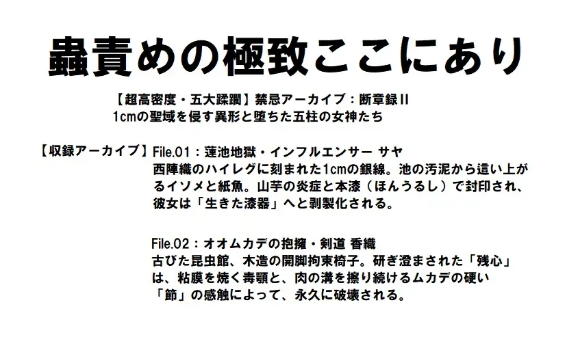 【超高密度・五大蹂躙】禁忌アーカイブ:断章録II ── 1cmの聖域を侵す異形と堕ちた五柱の女神たち