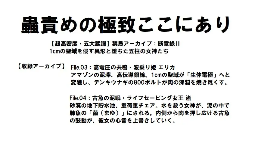 【超高密度・五大蹂躙】禁忌アーカイブ:断章録II ── 1cmの聖域を侵す異形と堕ちた五柱の女神たち