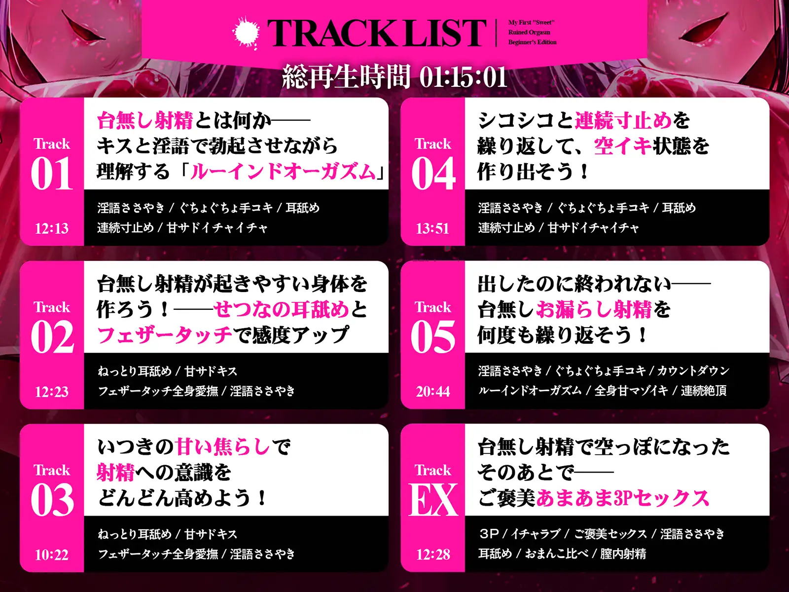 【台無し・お漏らし・空イキ】はじめての「あまあま」ルーインドオーガズム初級編~何度イっても満たされない、甘マゾ連続絶頂メソッド~