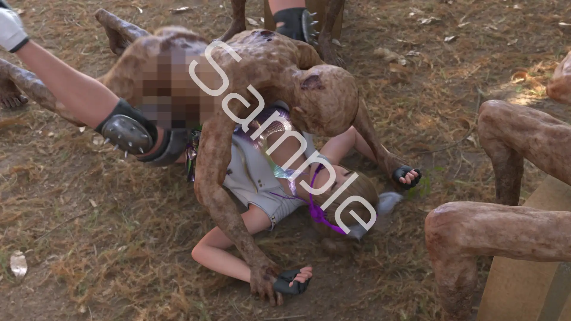 【▲100】廻里が主人公のMMORPG『編隊コレクション:Re』ゲーム動画(Vol.01:ゾンビの集団によるレ○プ被害に遭ってしまう:正常位)