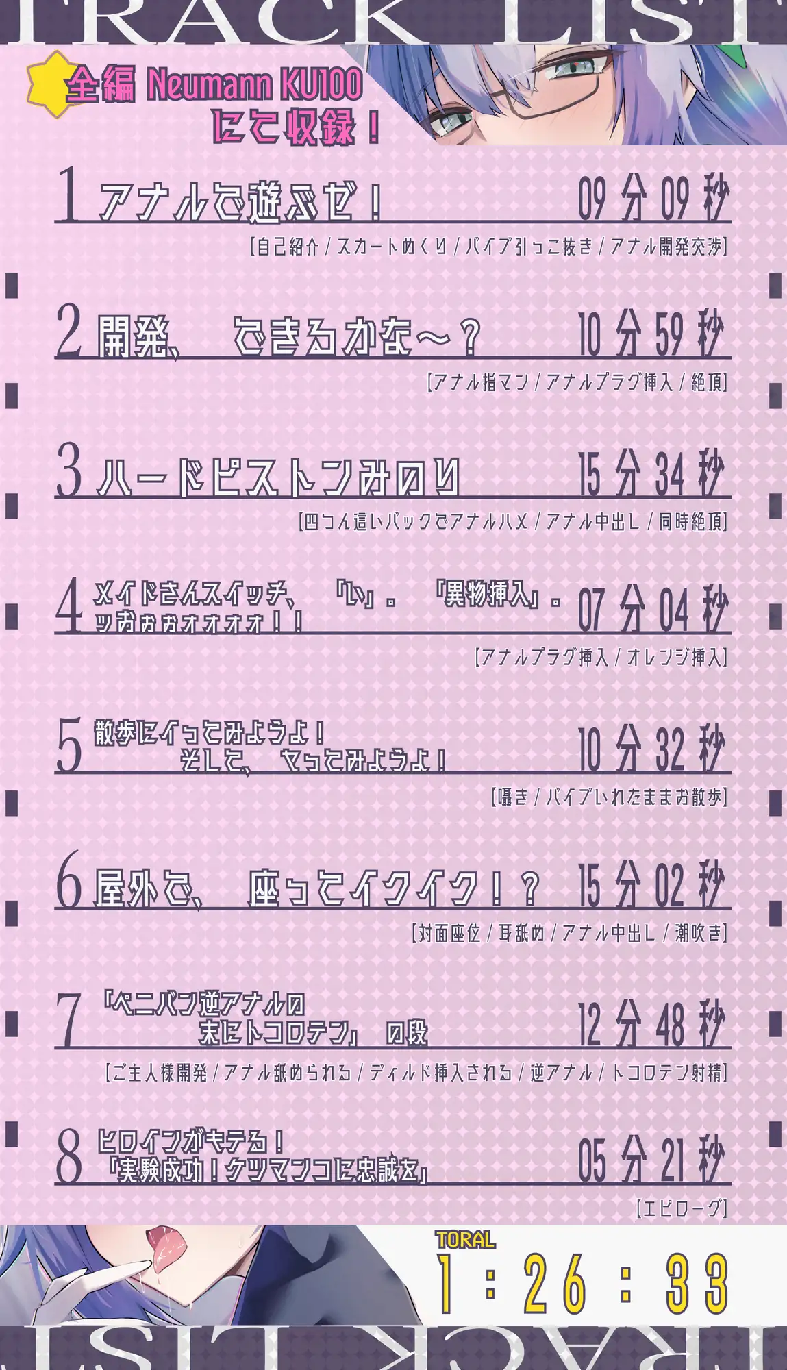 ✅5大特典付き♡✅【CV.星野天❌1時間26分】アナルおかすべし！！～メイドインお尻決壊戦線～【メイド×アナル特化×KU100】