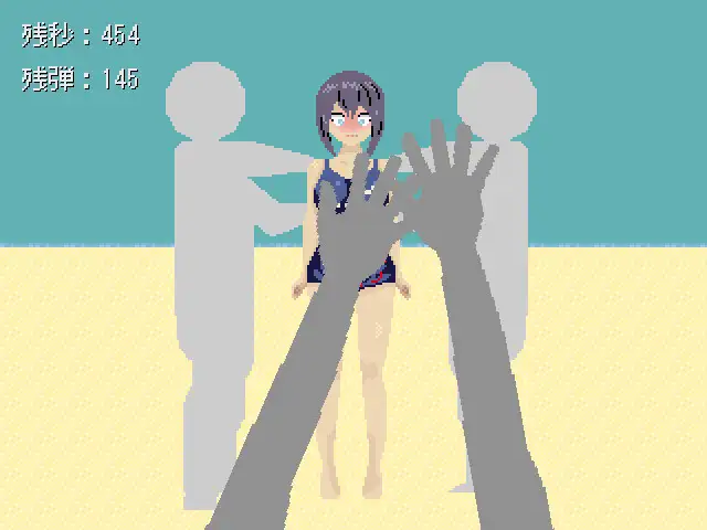 溶けるスク水を水鉄砲で撃つ