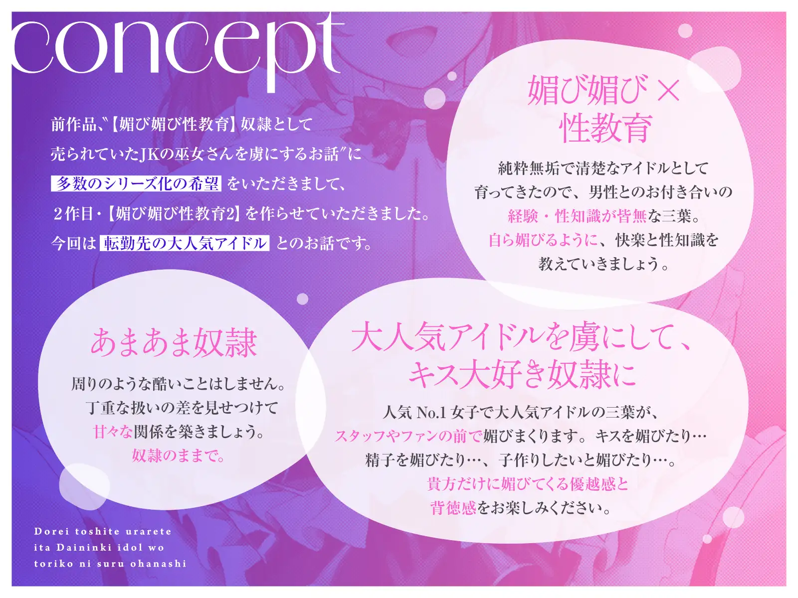 【媚び媚び性教育2】奴○として売られていた大人気アイドルを虜にするお話【キス大好き奴○】