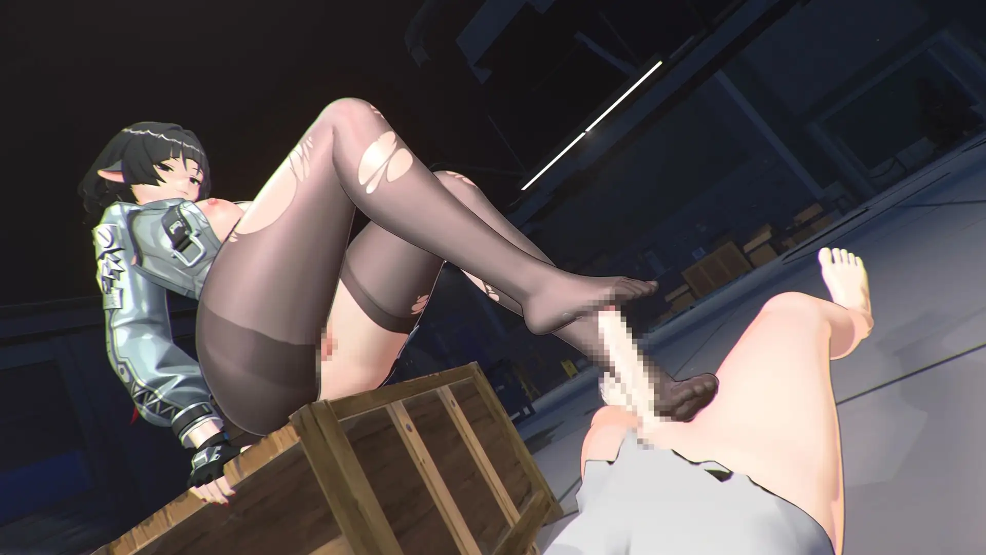 【3D動画】ゼン◯スゾーンゼロ ジェーン・ド◯の黒パンストセクシー足コキ痴女プレイ