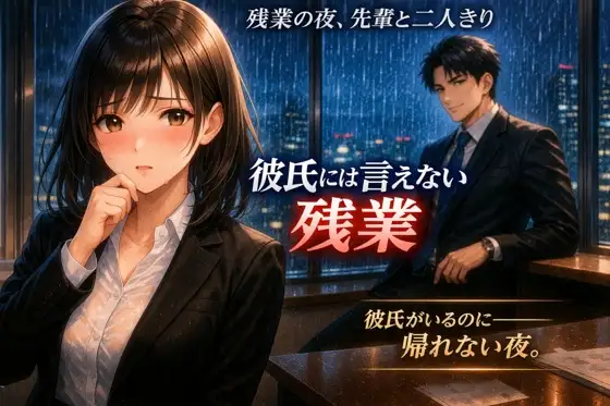残業の夜、先輩と二人きりのオフィスで ―彼氏には言えない残業―