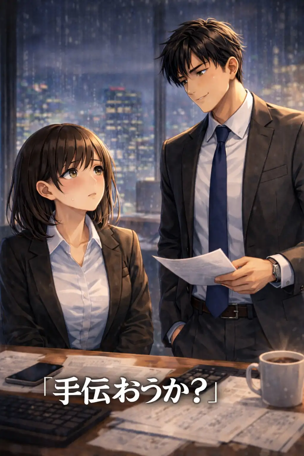 残業の夜、先輩と二人きりのオフィスで ―彼氏には言えない残業―