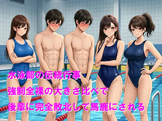 水泳部の伝統行事 強○全裸の大きさ比べで後輩に完全敗北して馬鹿にされる