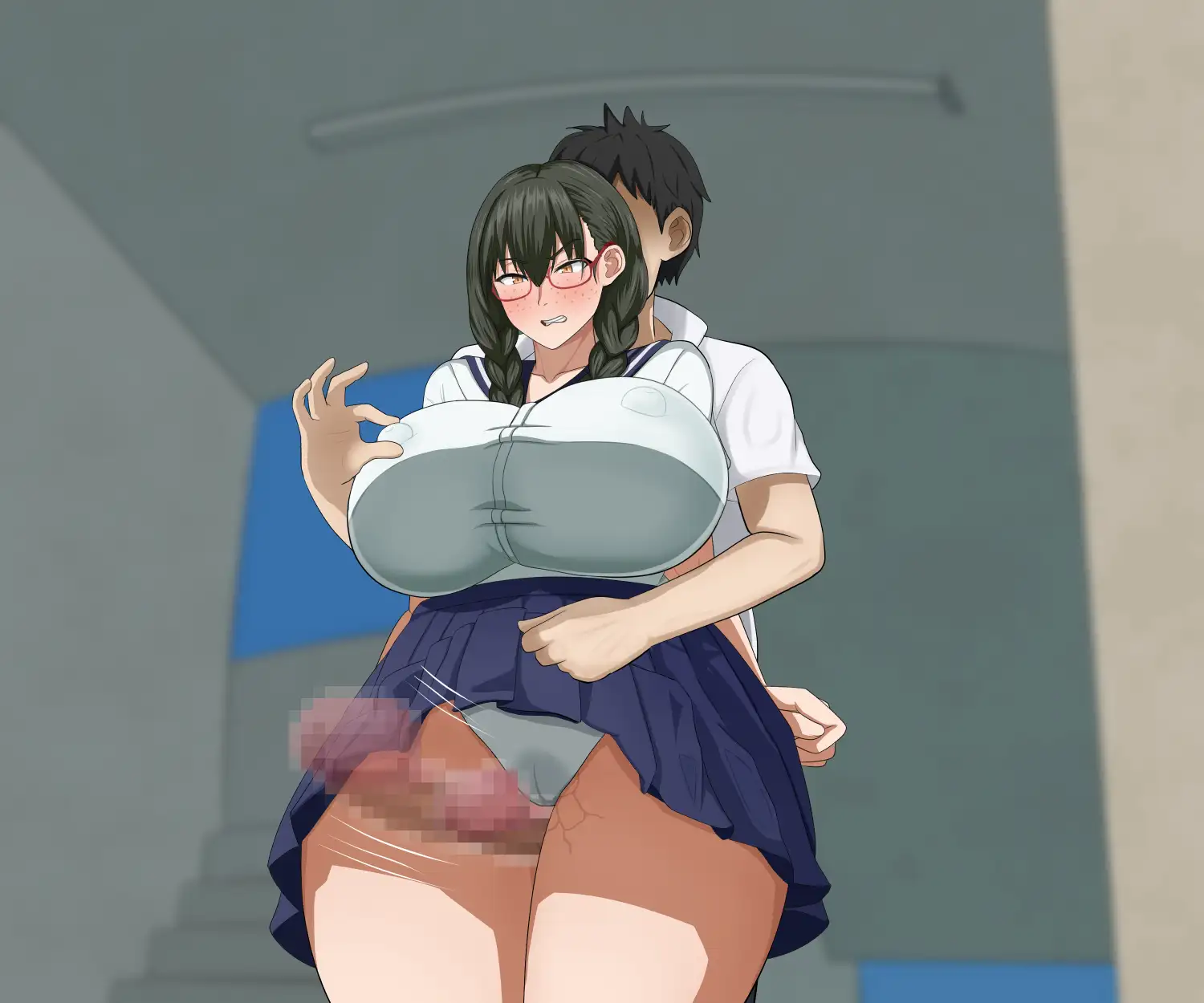 俺でもいけると思ってたクラスで下から六番目くらいの地味な爆乳陰キャオタク女子を同級生のデカチンで寝取られる話