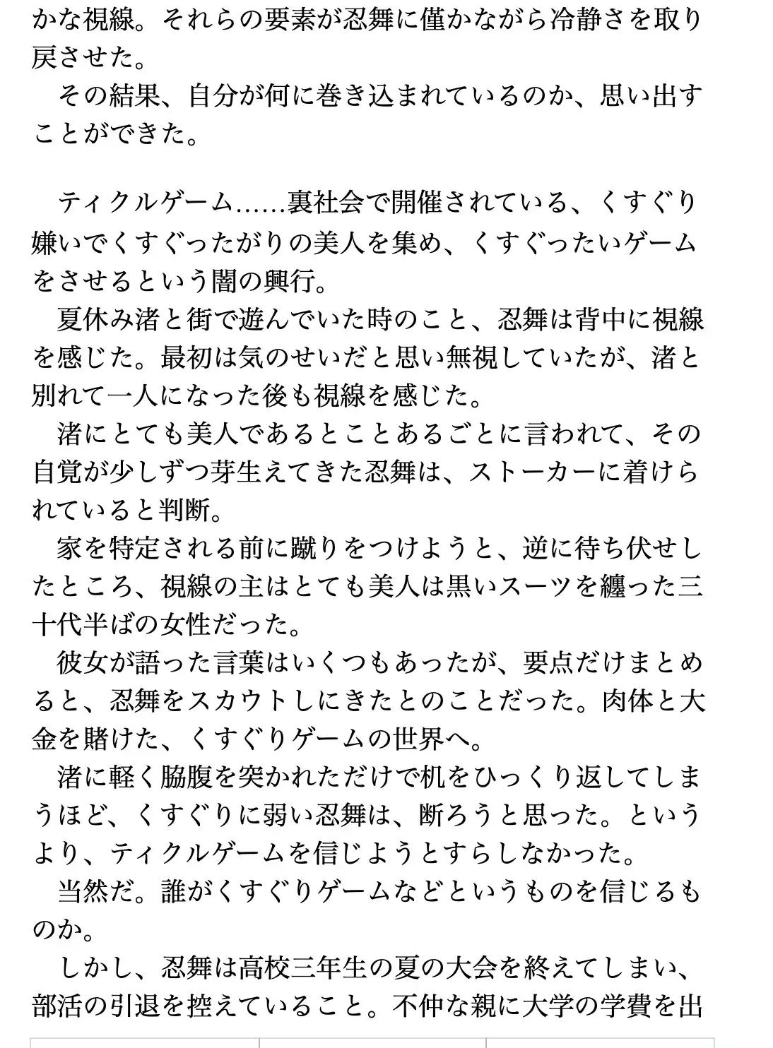くすぐり遊戯に、忍び舞う《STAGE1 ティックリッシュ・トレーニングジム》