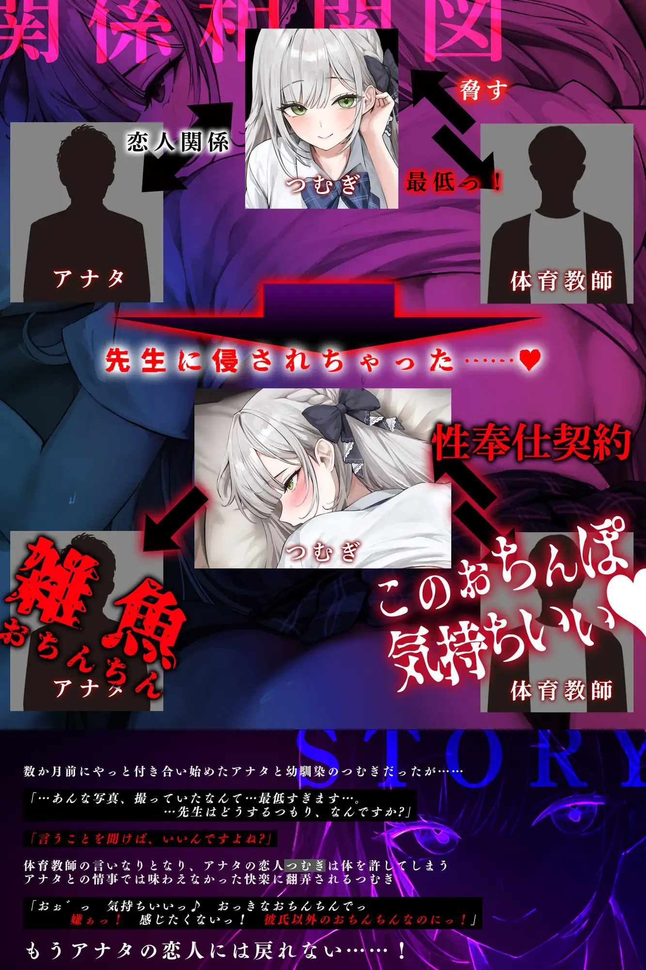 ✅【汚喘ぎ】✅幼馴染カノジョJKの寝取られ報告【轟音オホ声】 ～体育教師に弱みを握られた恋人は性奉仕契約を迫られ、そして…～《3大早期特典付き》