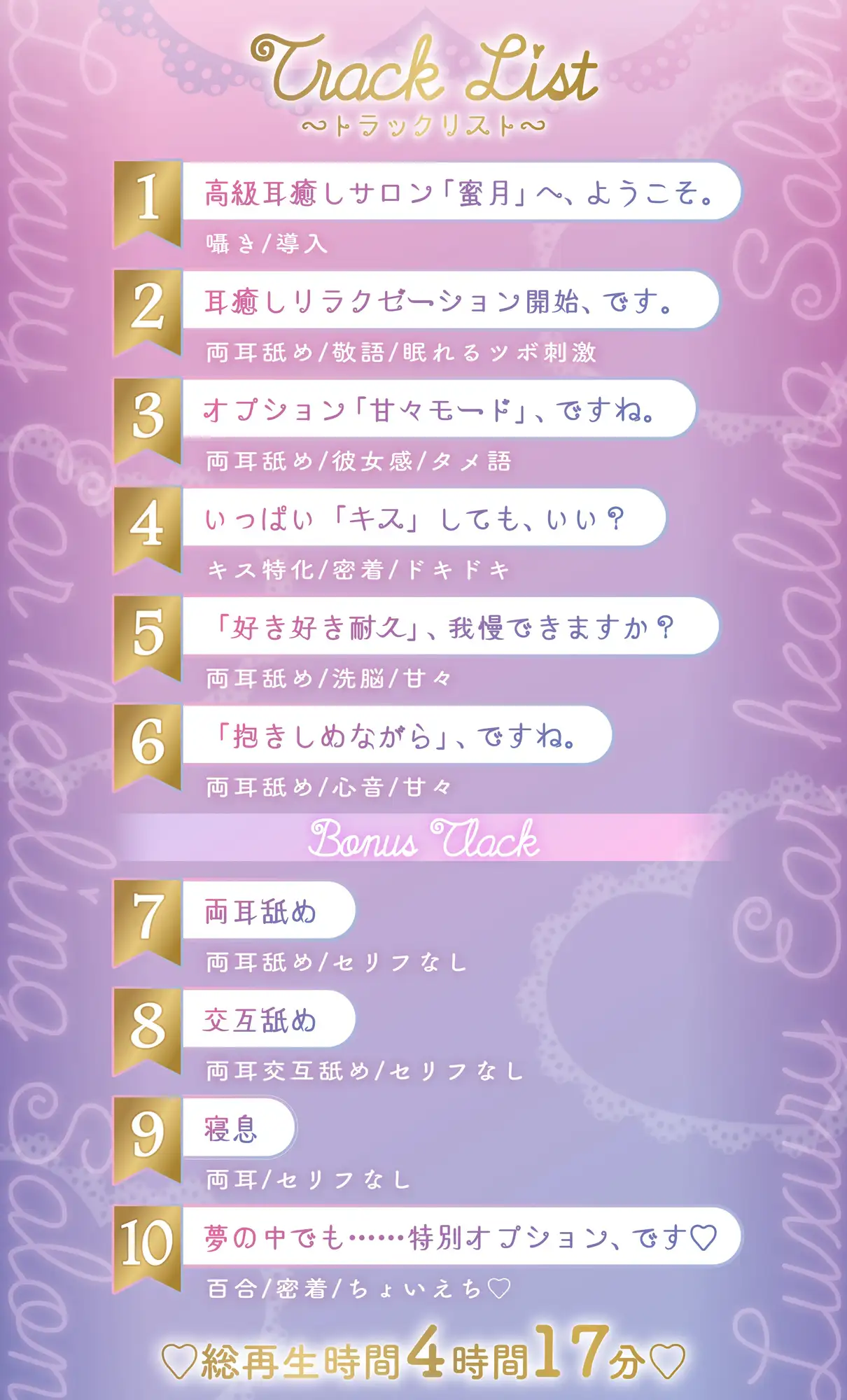 【たっぷり♡4時間超】高級耳癒しサロン 〜密着囁き・耳舐めリラクゼーション〜【安眠特化♡両耳】