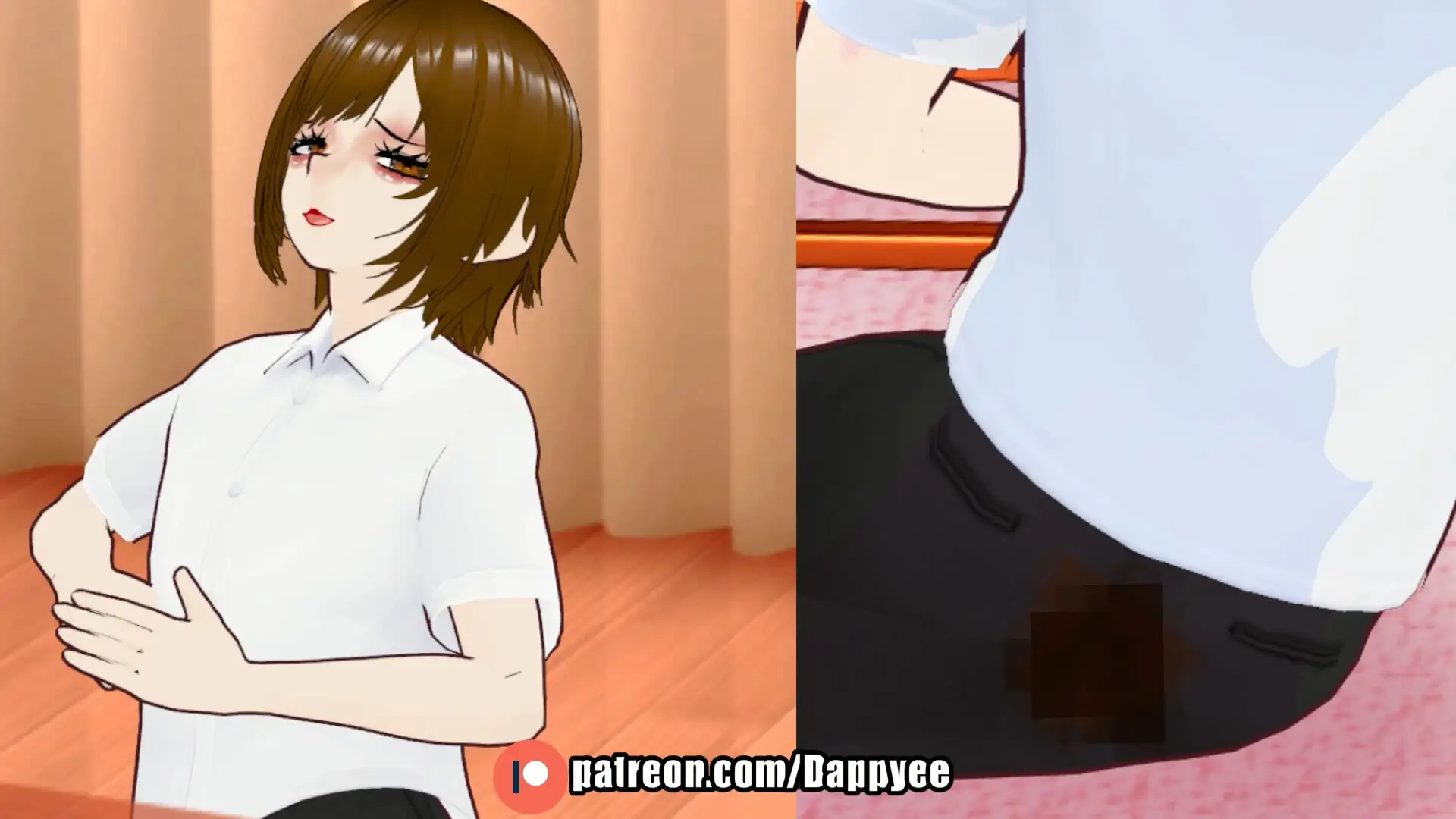 おならを認めない彼女...【脱糞奮闘記】 / English Subtitles