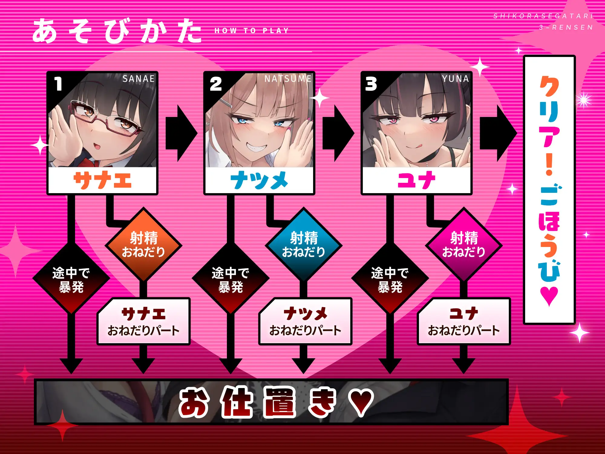 シコらせ語り3連戦オナサポ～オスをブッッッ壊した経験談と誘惑に耐えつつ射精我慢