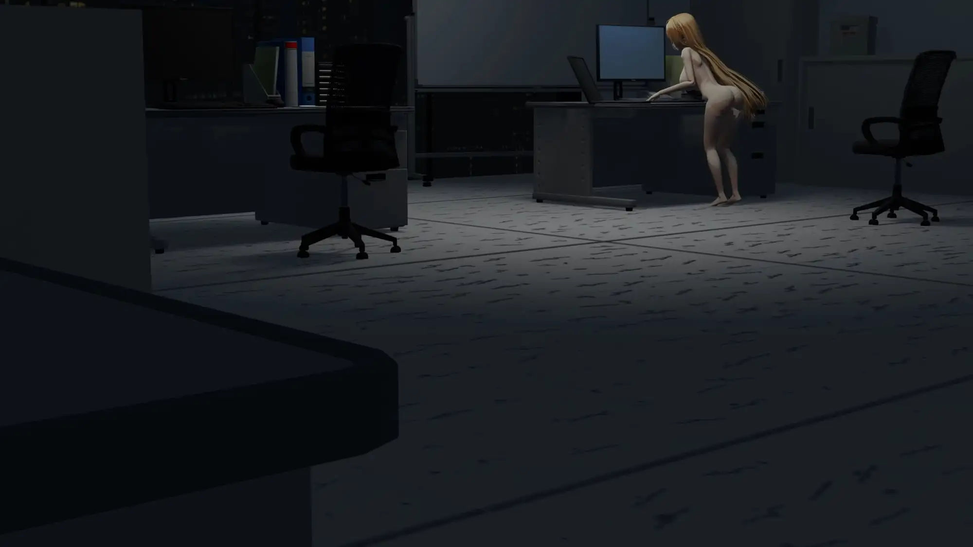 【100円動画】深夜オフィスで密着えっち