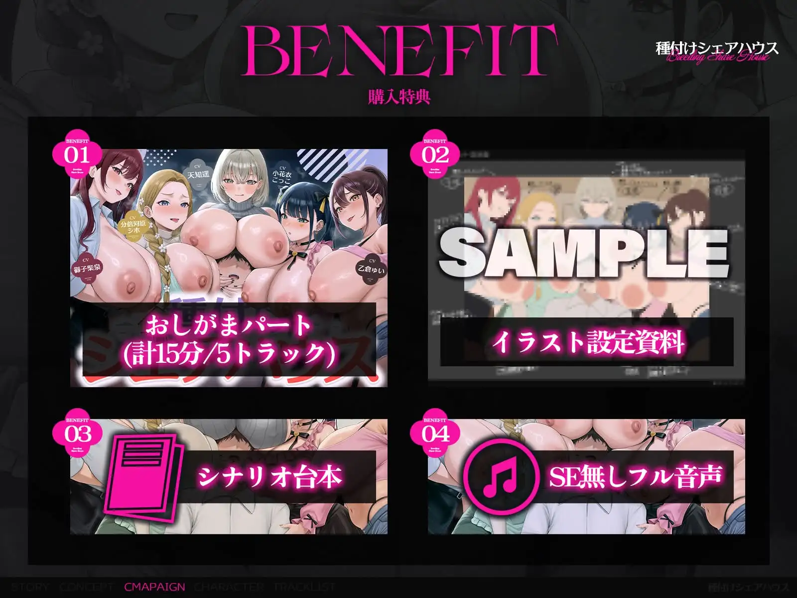 【早期特典x4時間半x5人ハーレム】種付けシェアハウス～女性芸能人5人と秘密の共同性活～