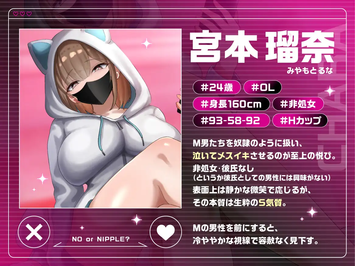 【マゾマッチング】『ねえ、その乳首どうして欲しい?』マチアプで出会ったHカップ乳首責め好き女子の地獄メスイキ乳首快発【CV御子柴 泉】