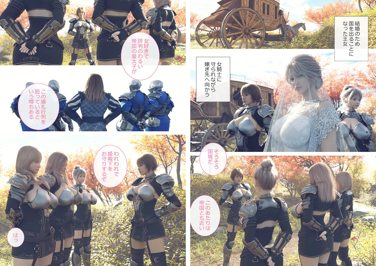 帝国の魔の手から必ずや姫殿下をお守りしてみせる女騎士たち