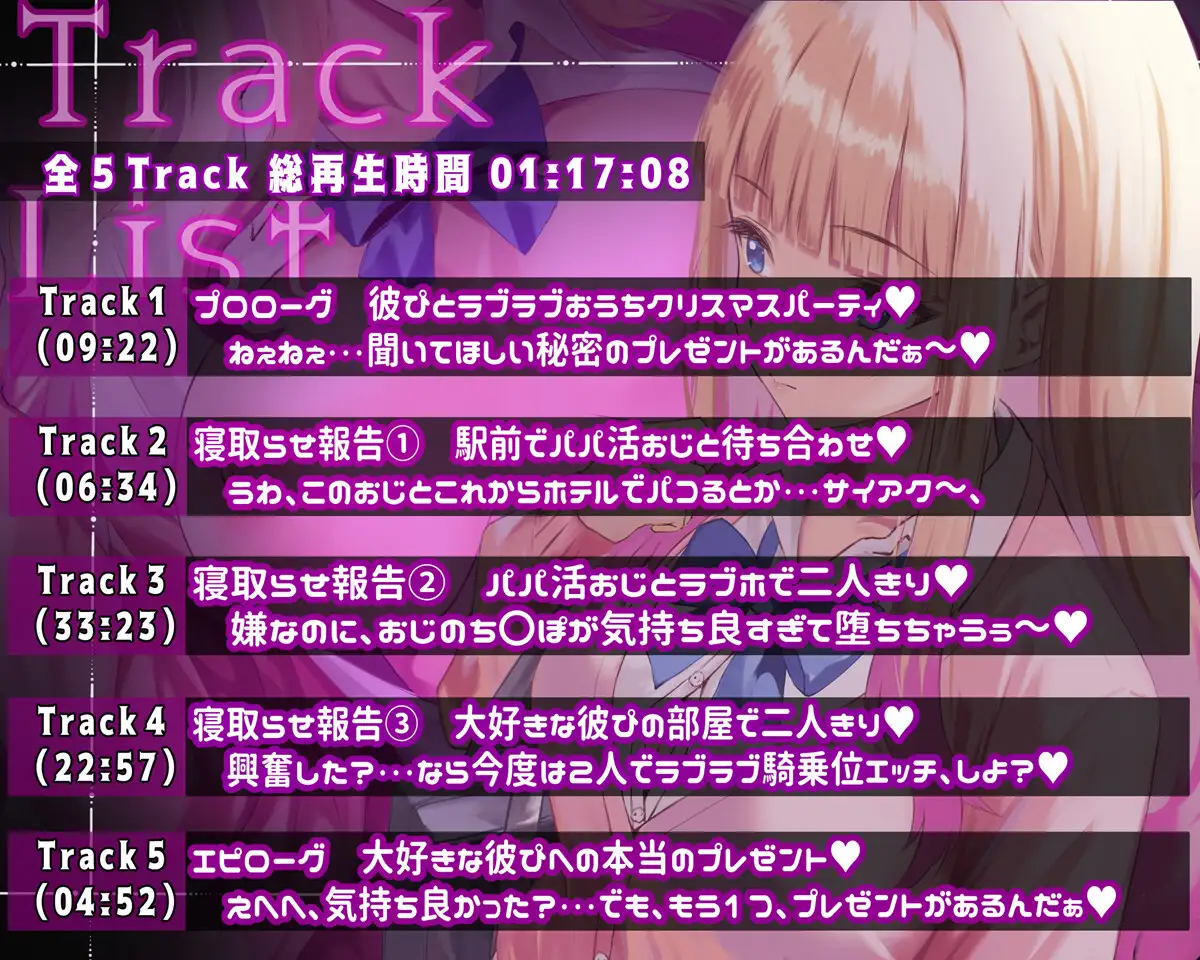 【彼ぴ大好きギャル×寝取らせ報告えっち♡】寝取らせ上手な山田さんASMR～ねぇ、君のためにおじさんち〇ぽでパコられた日の話、聞いて?～