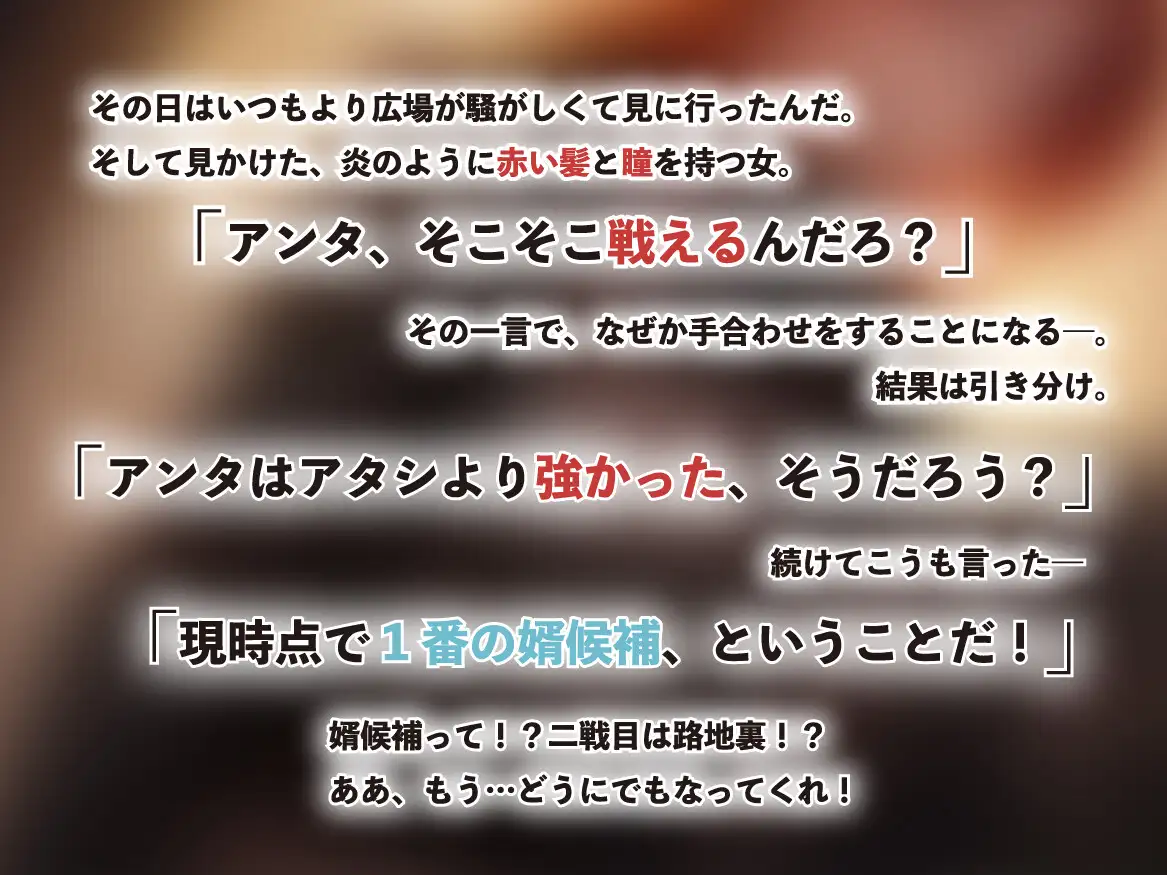 【婿候補/路地裏フェラ/宿屋騎乗位】女戦士放浪譚～アタシより強い男の子種をくれ！～
