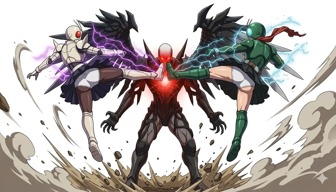 ミニスカ人妻仮◯ライダー刑事11号、中条由紀(30)の秘部に挿入されるショッカー幹部の肉棒