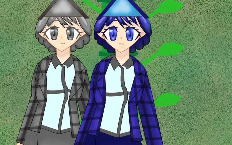 全裸差分つき立ち絵素材44表情差分6種衣装色差分8種家の擬人化少女