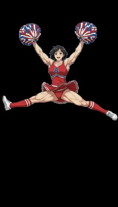 チアガールになって潜入捜査中の処女刑事は大きなお尻の割れ目に食い込むアンスコとはみだし白パンティで観客の男を勃起させ、自身は性器に食い込むパンティに喘ぐ