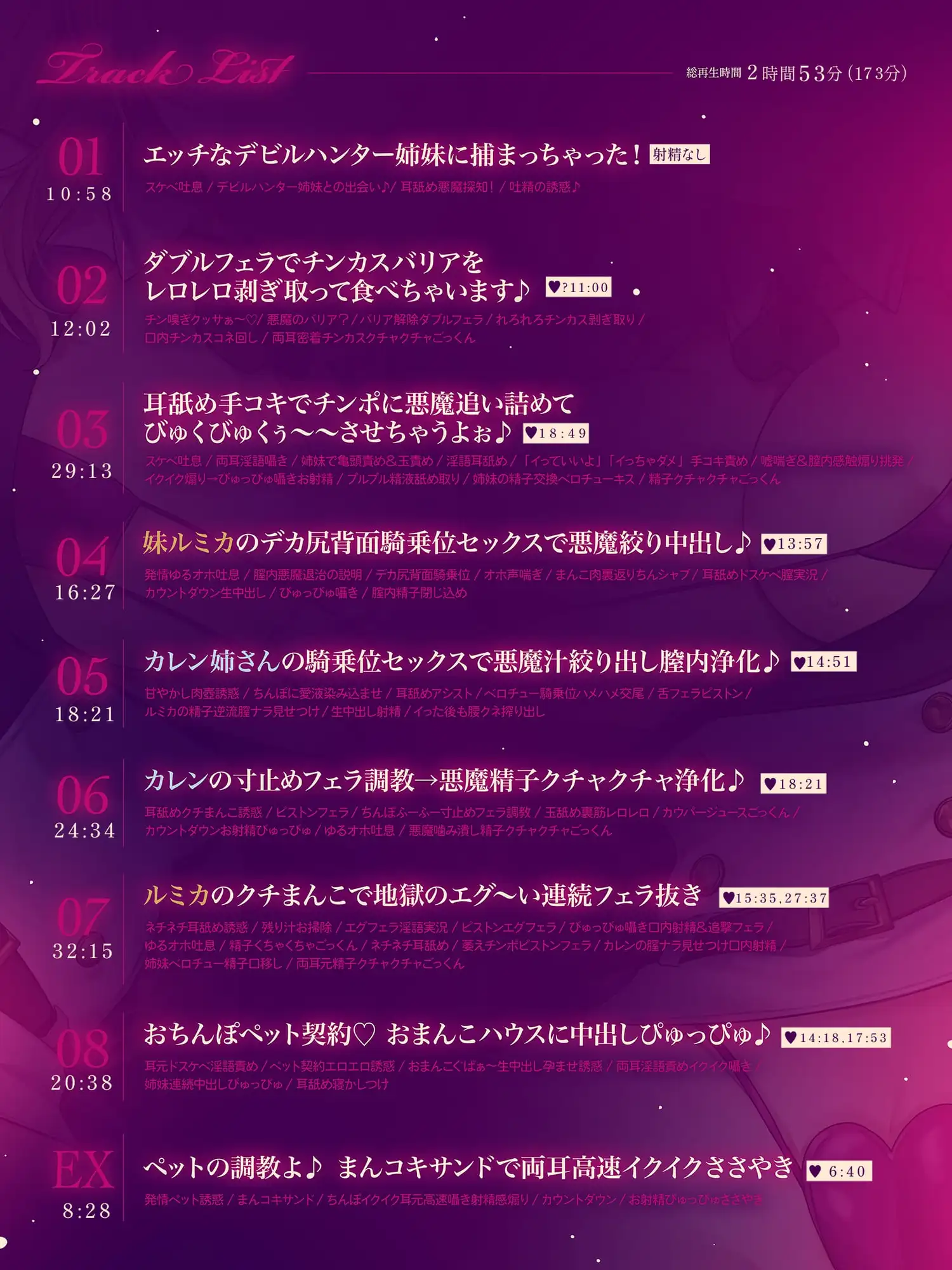 【約3時間ずっとダブルヒロイン♪】デビルハンターのド変態姉妹に拘束されて性欲の悪魔をびゅるびゅる抜かれちゃうお話♪【超濃厚&高密度淫乱プレイ♪】