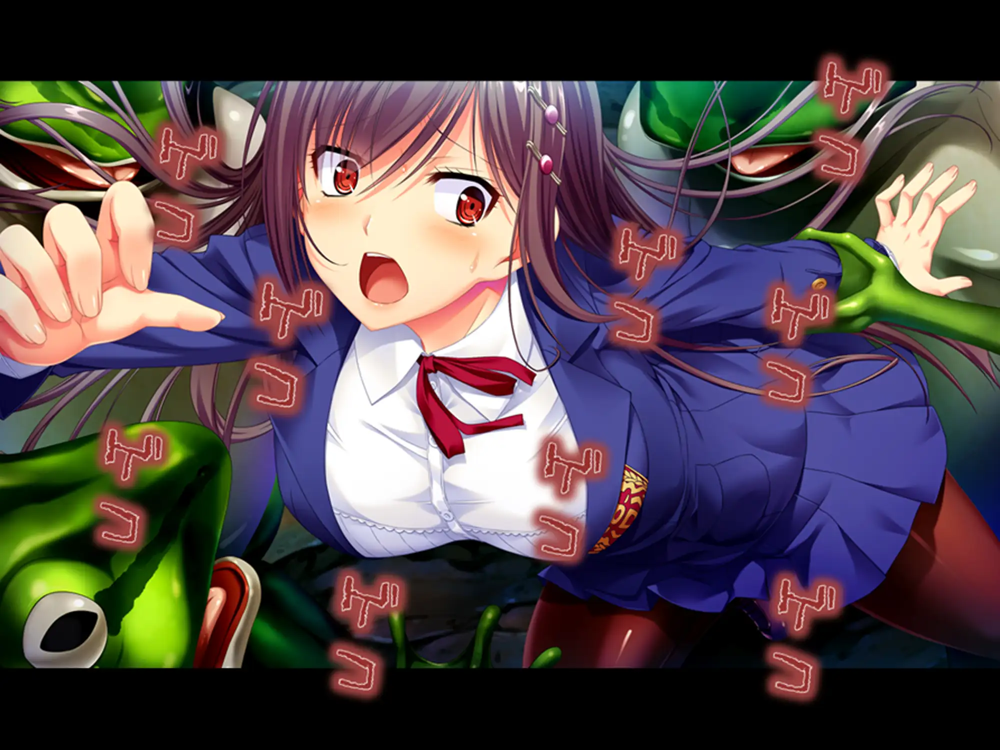 巨大生物に絡め取られた少女がネバトロ攻めで快楽堕ち