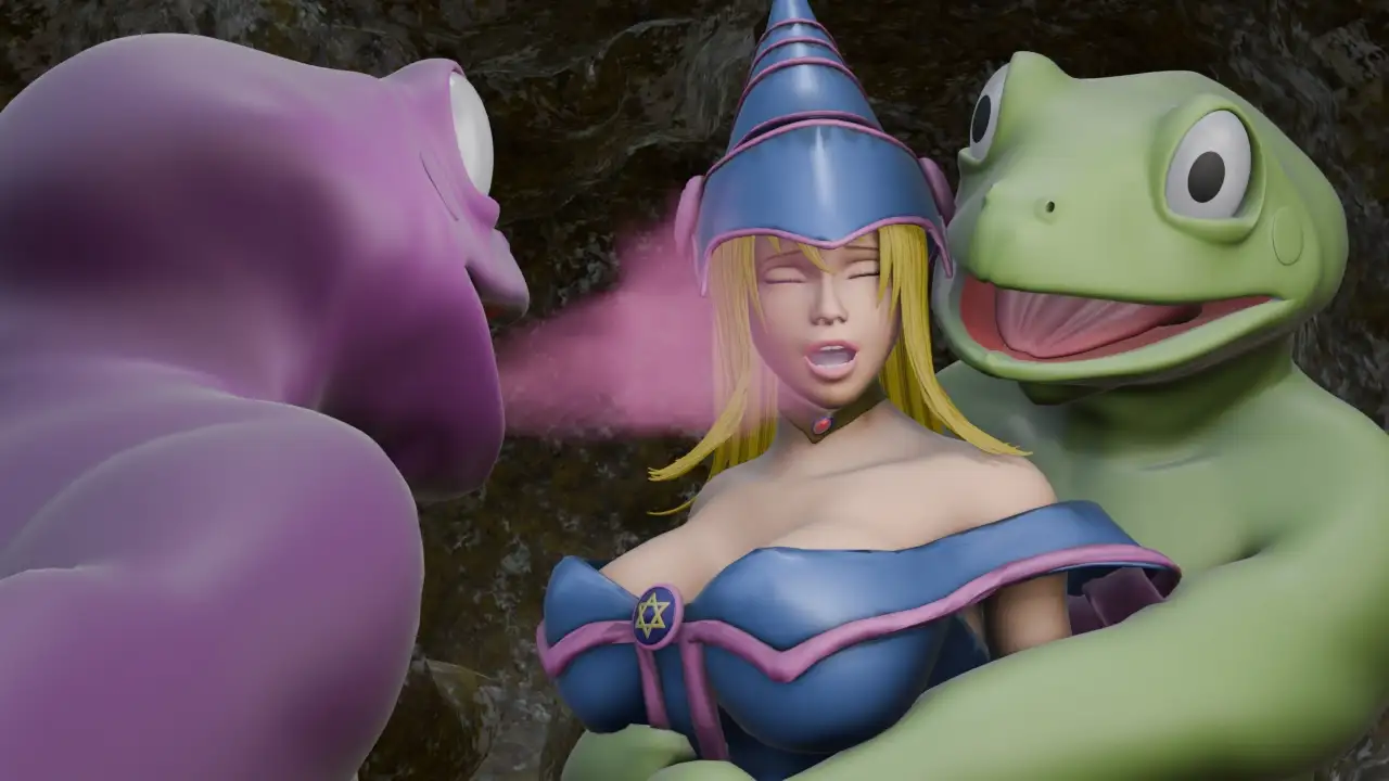 敗北の黒魔導士 ～魔物蛙の毒息に堕ちる～