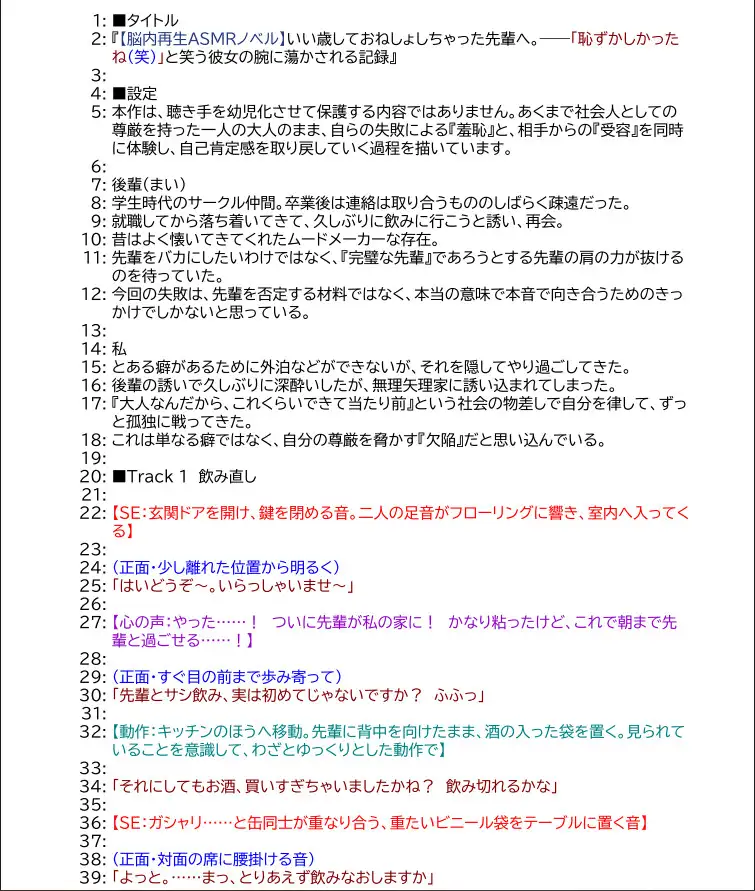 【脳内再生ASMRノベル】いい歳しておねしょしちゃった先輩へ。――「恥ずかしかったね(笑)」と笑う彼女の腕に蕩かされる記録