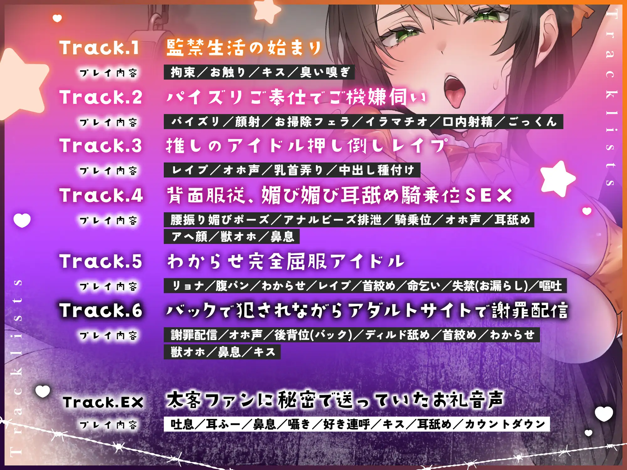 【オホ声×無様エロ】裏垢バレ、クズアイドル監禁・完全屈服～アダルト配信者堕ち【総再生時間:2時間超え】