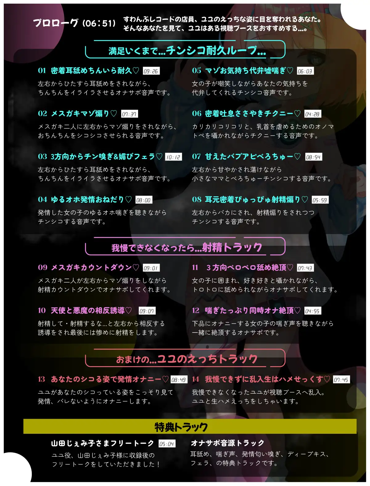 【7日間50%割引】ちんいらオナサポ視聴ブース♡ ～どすけべな○リっ娘のオナサポ音声が聴ける路地裏レコードショップ ガチオナと生はめパコパコもあるよ♡～