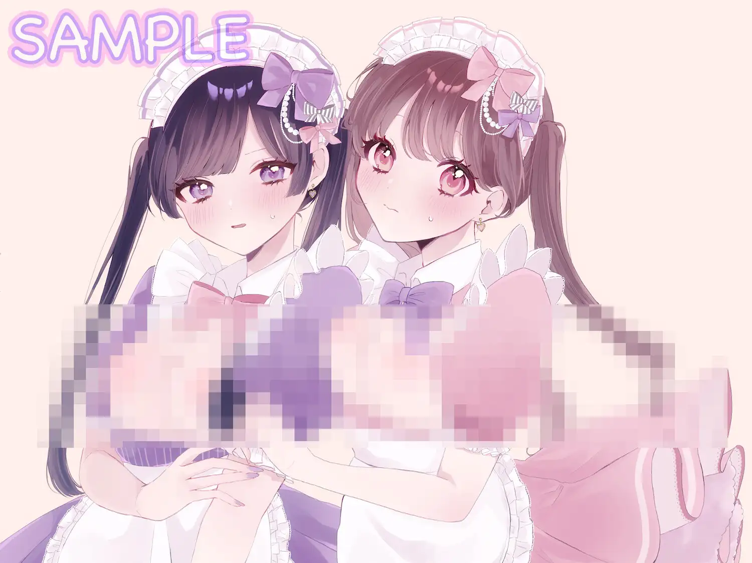 【KU100シチュ別10本】ご注文は姉妹丼ですか?双子メイドと『左右同時耳舐め』裏オプ巨乳3Pハーレム♡ˎˊ˗
