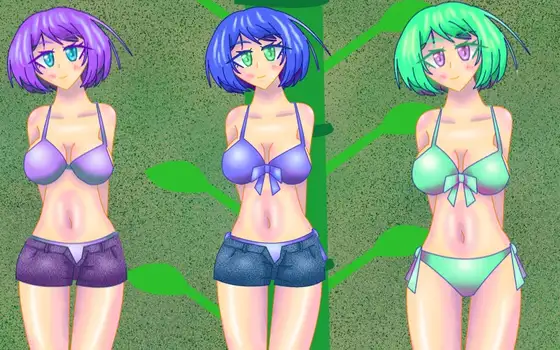 全裸差分つき立ち絵素材45表情差分6種衣装色差分3種レイヤードボトム水着
