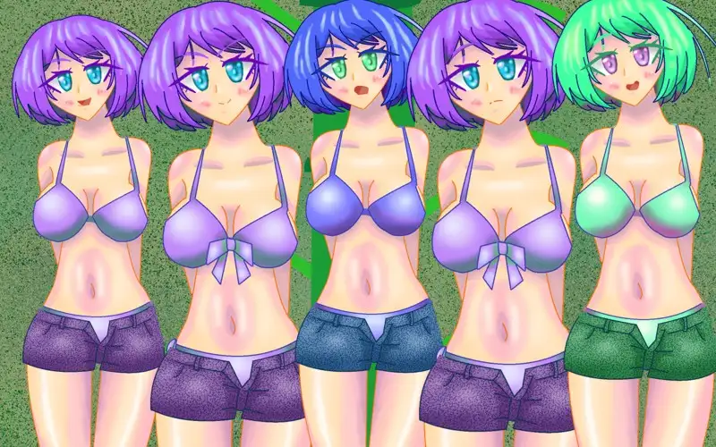 全裸差分つき立ち絵素材45表情差分6種衣装色差分3種レイヤードボトム水着