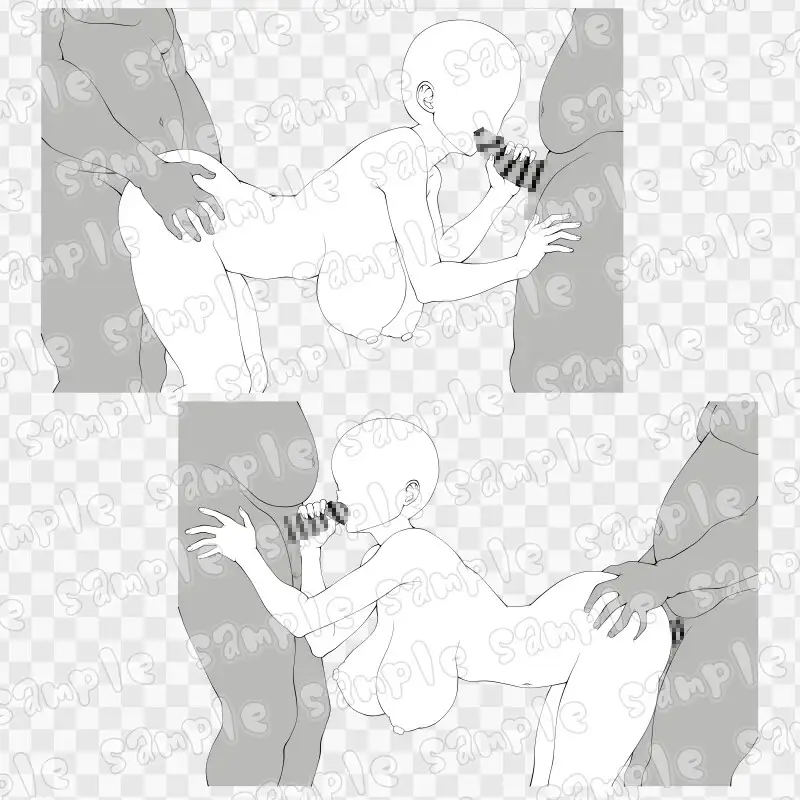 線画素材集[手]104