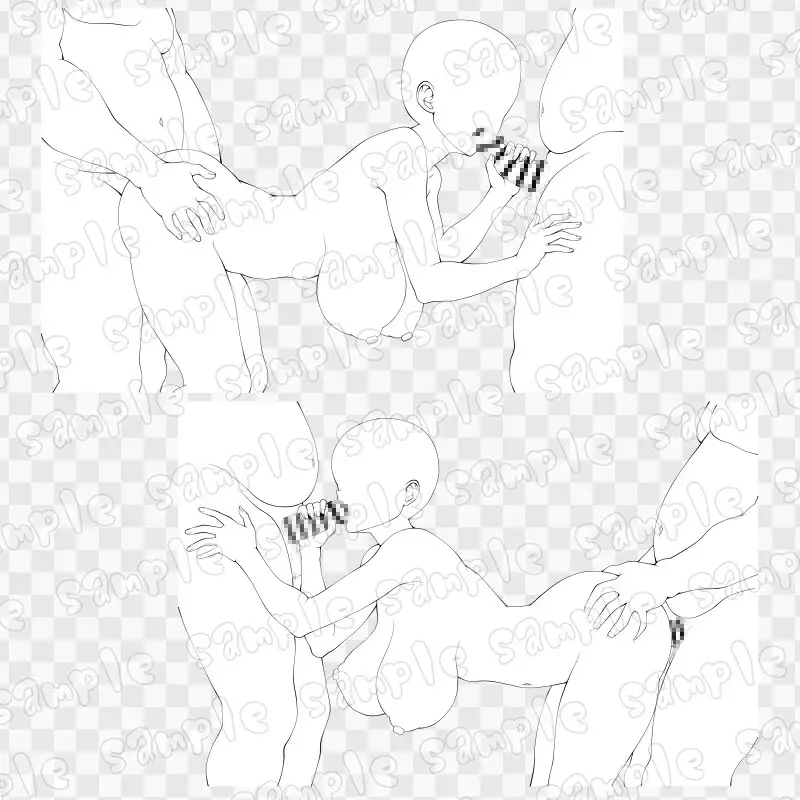 線画素材集[手]104