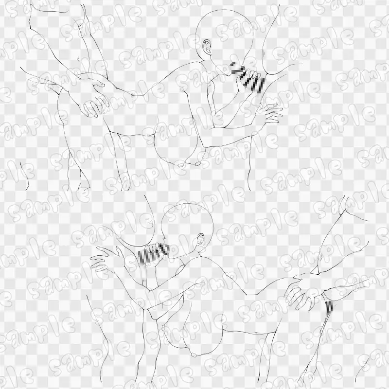 線画素材集[手]104