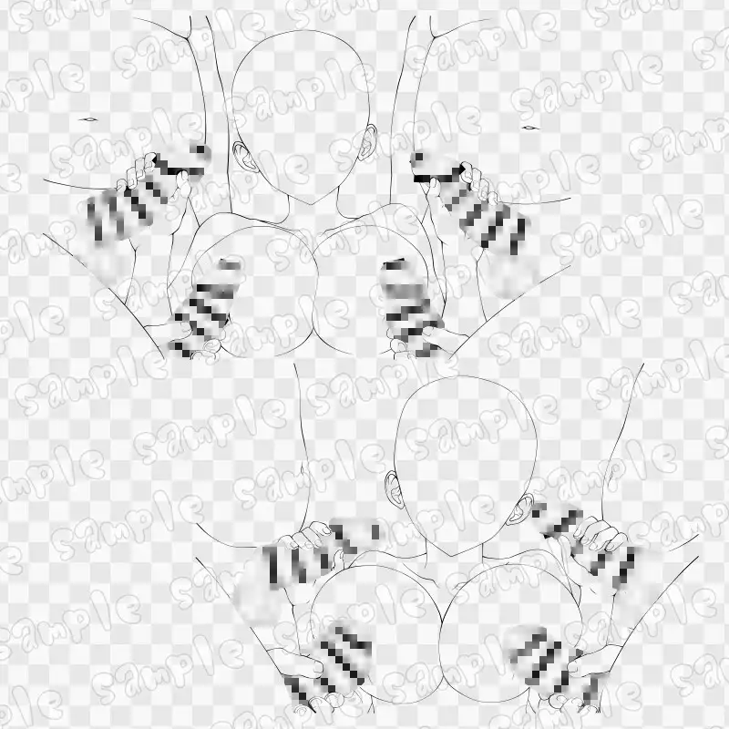線画素材集[手]106