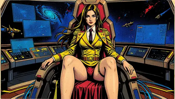 ミニスカ宇宙戦艦艦長、霧島麗華(30)Episode2、暗黒星団の罠～艦長室でお気に入りの部下に赤いパンティを脱がされる麗華～