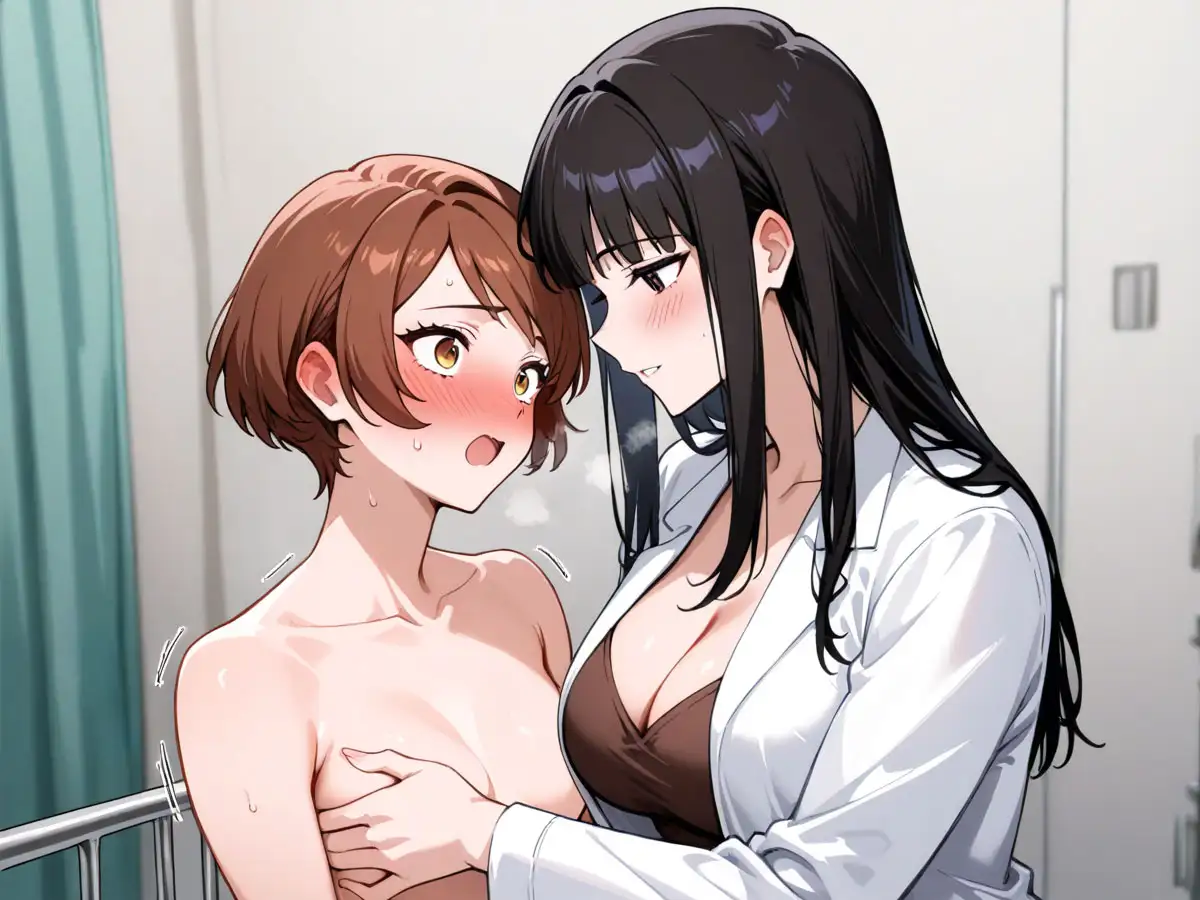 朝起きたら女体化してたので、病院で巨乳女医に診察してもらった結果‥