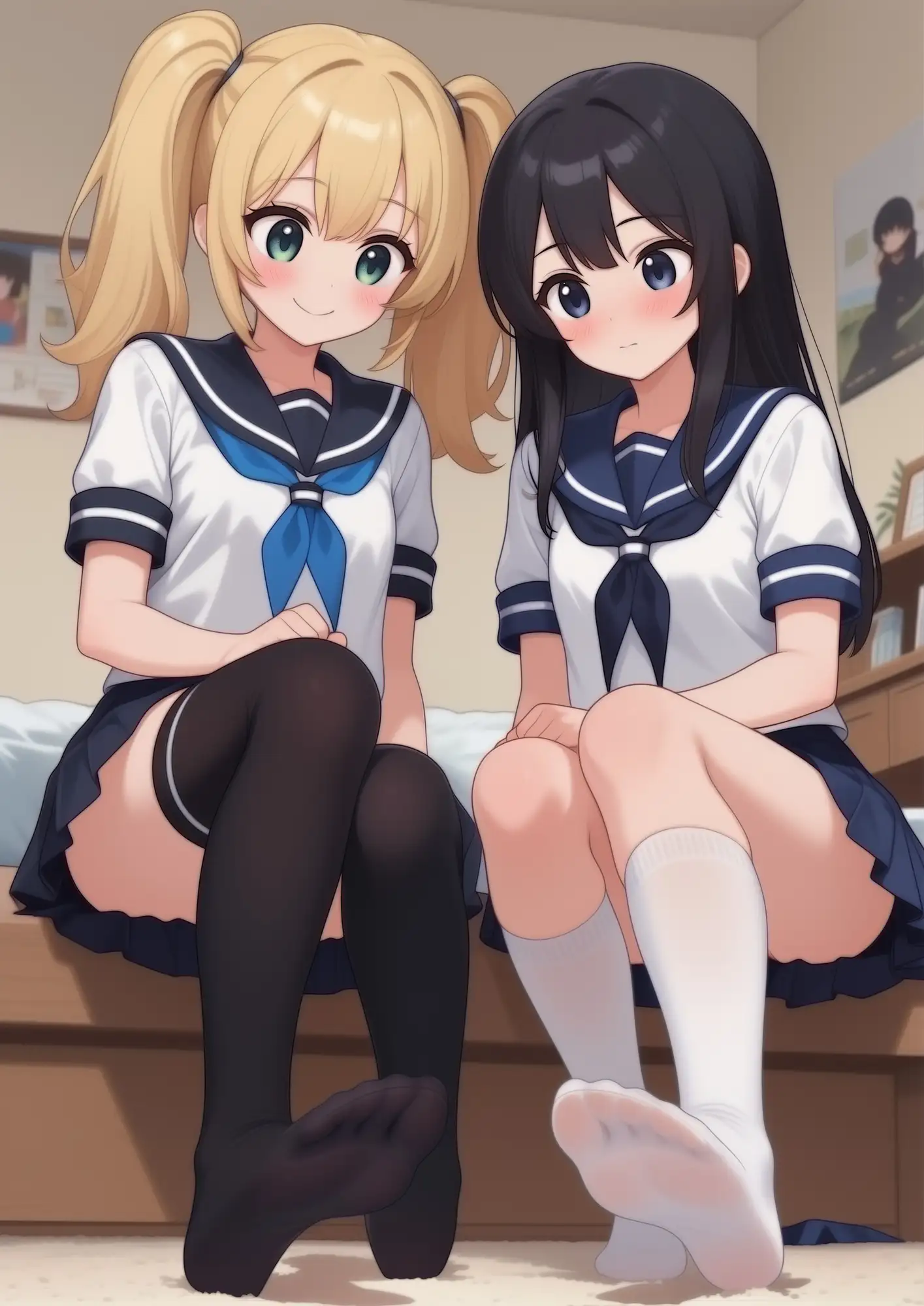 足奴○ペット(靴下種)とJK2人のムレムレ足臭お預けご褒美