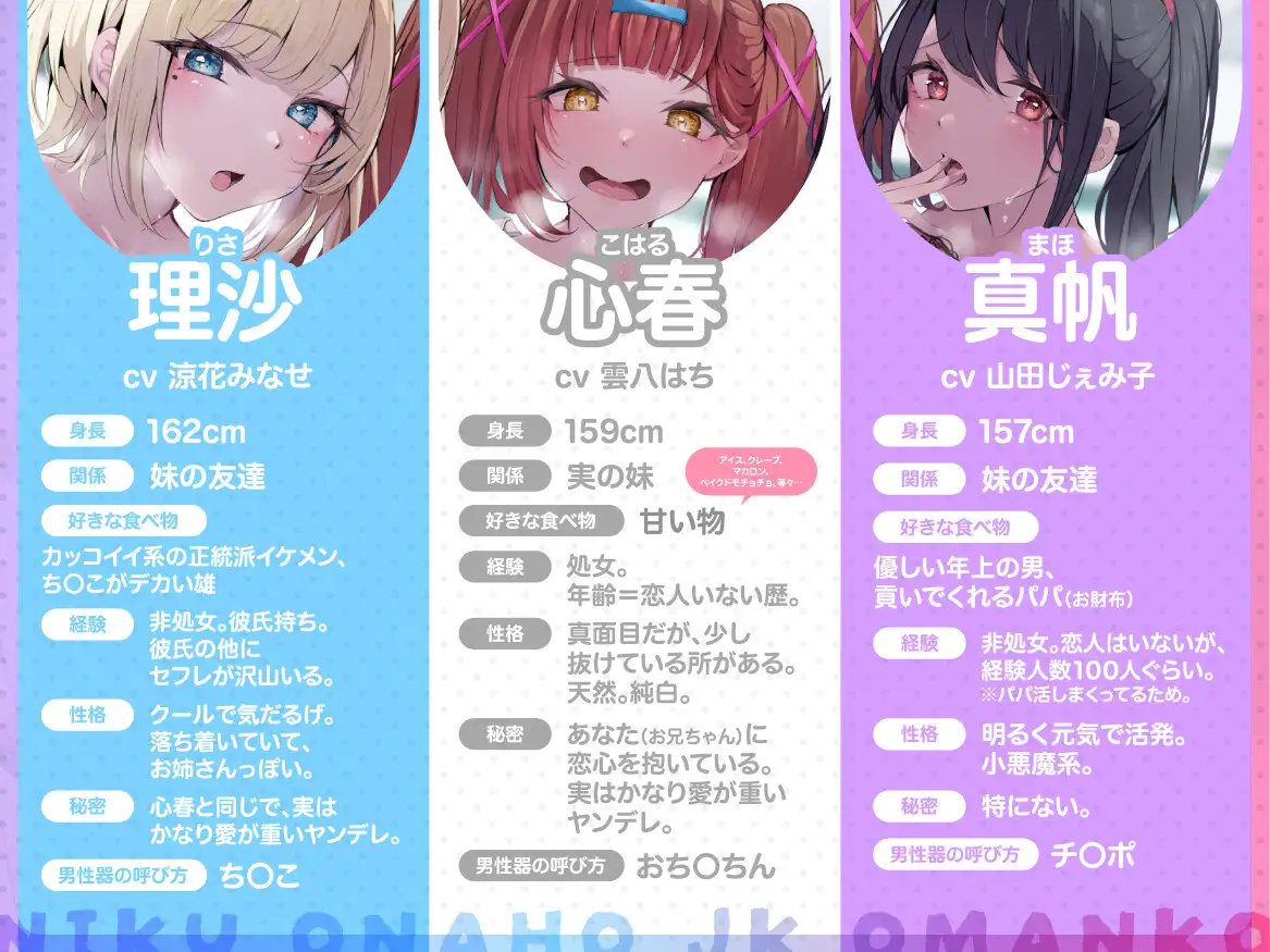 【✅早期購入特典付き♡&2時間30分超えっ♡✅】『デカチン即堕ちっ♡肉オナホJKおまんこ(ギャル)×3』