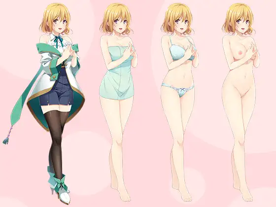 【立ち絵素材R18】金髪ショートの魔法使い少女 フルセットPSDパック