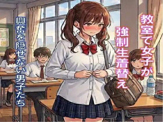 教室で女子が強○生着替え。興奮を隠せない男子たち