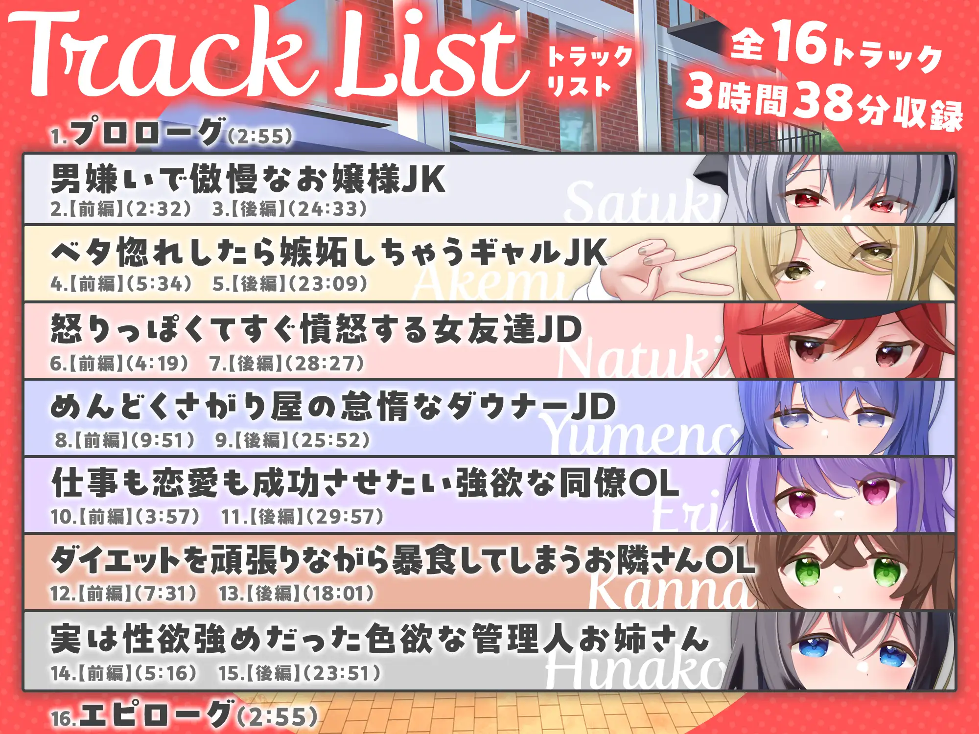【7周年記念作品/7人オムニバス作品/3時間越え】縁結び荘へようこそ-アパートに住む7人の住人と甘々エッチする話【バイノーラル】