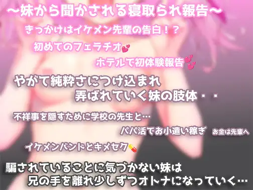 安眠寝取られ報告 ～無邪気な妹がイケメンチャラ男の先輩にオンナへと変えられていく囁き報告～